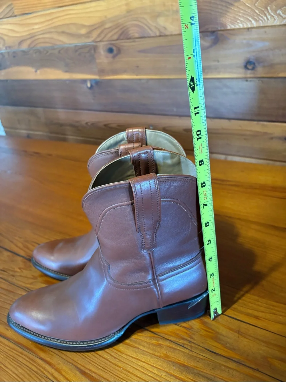 Tecovas Brown Leather Western Ankle Boots